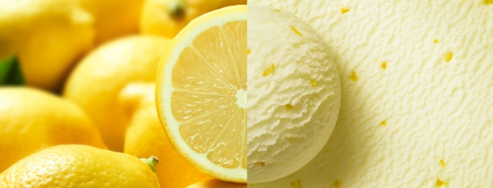 eis zitronen sorbet und zitronen