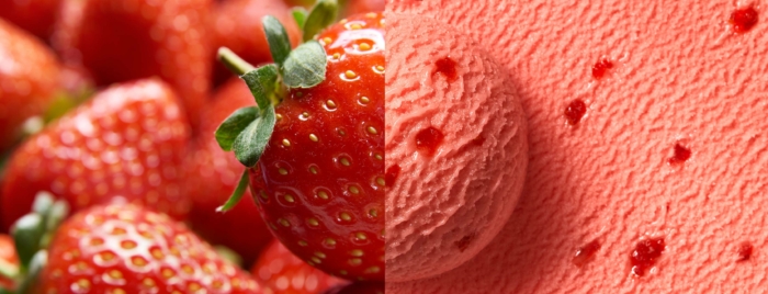eis erbeeren und erdbeer sorbet