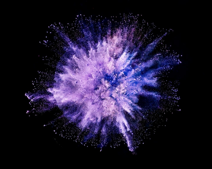 blaue Powder Explosion